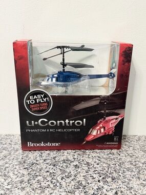 BROOKSTONE U CONTROL PHANTOM II RC HELICOPTER 759061 EASY TO FLY INDOOR 8+ NEW